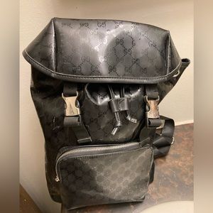 Gucci Black GG Supreme Backpack